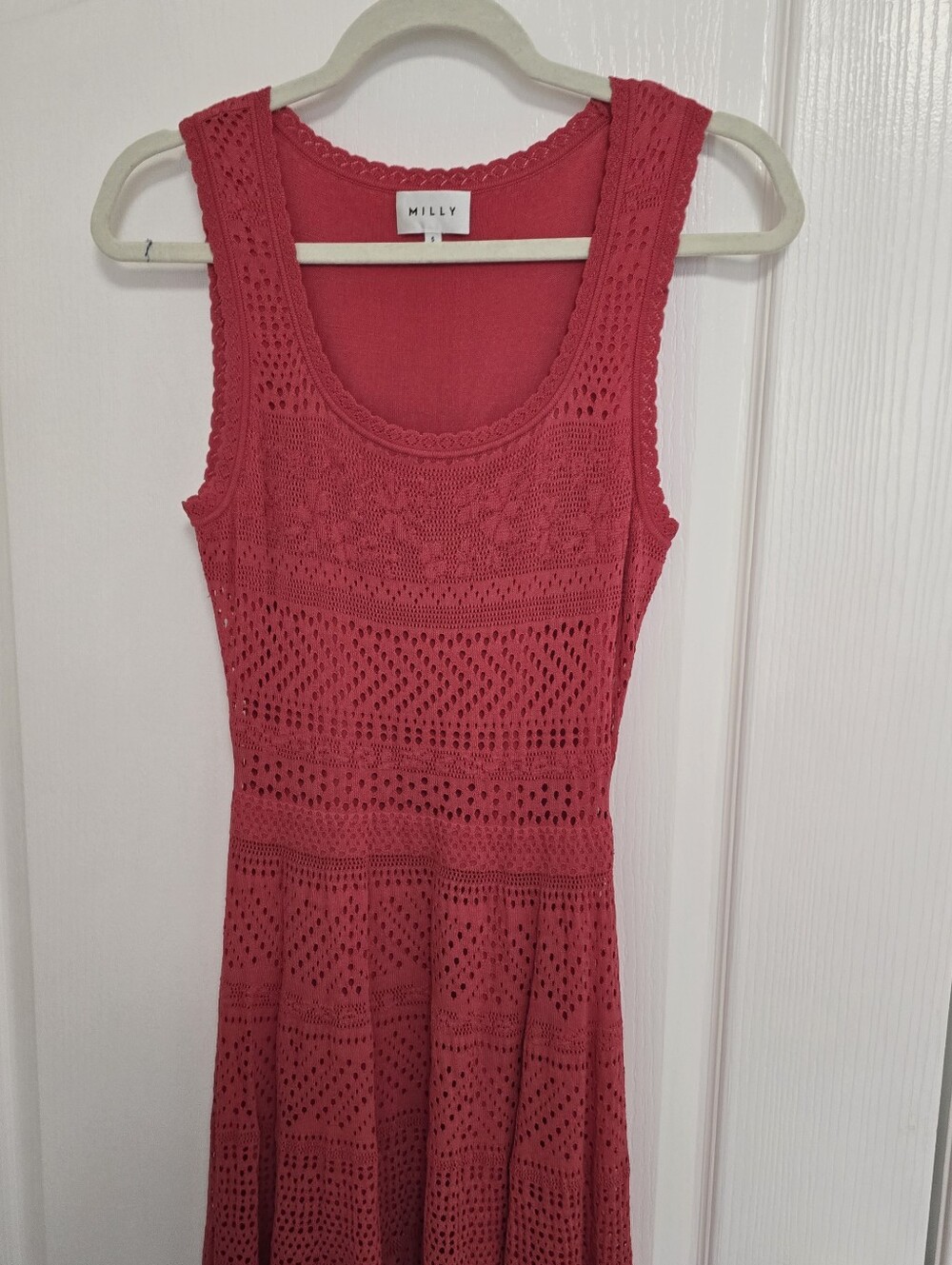 Nwot Milly Suri Scallop Hem Tiered Knit Minidress - Picture 6 of 6